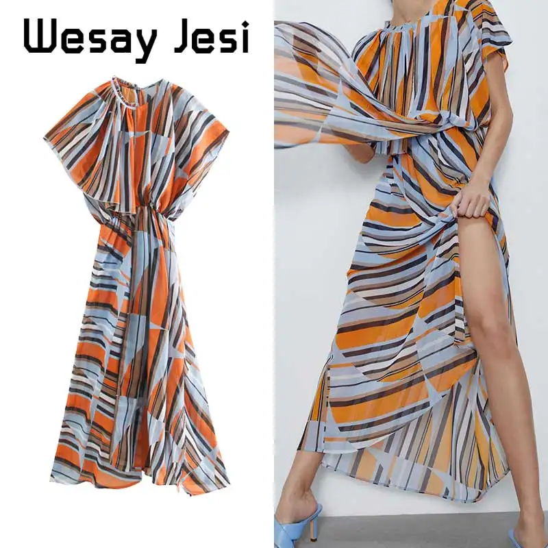 

Summer dress 2020 Women fashion sexy vintage O-neck sleeveless stripe midi dress women vestidos de fiesta de noche vestidos
