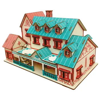 

Narat Villa DIY 3D Wooden Puzzle Woodcraft Assembly Kit Cutting Wood Toys For Christmas Gift 3220