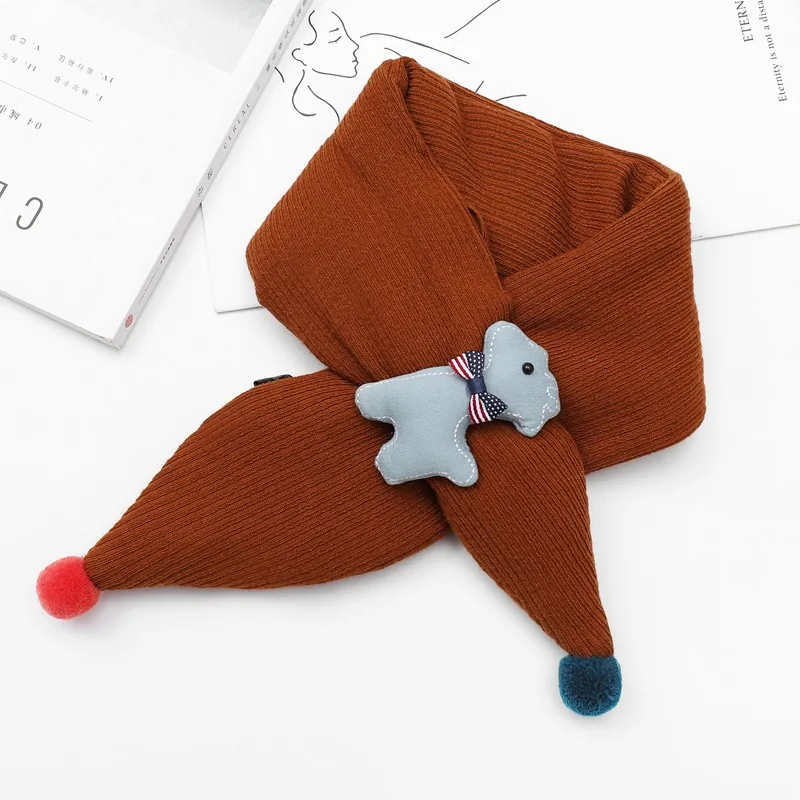 Deer Brown Теплый зимний шарф с рисунком крокодилового оленя, Детские шарфы, уплотненный хлопковый шейный платок для девочек, одежда с воротником для мальчиков, аксессуары - Цвет: Deer Brown