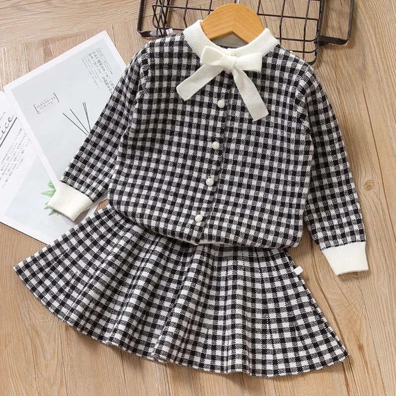 Menoea/зимняя одежда для маленьких девочек; коллекция года; Детская шерстяная повседневная одежда с рисунком для девочек; вязаный пуловер; свитер; плиссированные платья - Цвет: ax1277 Black