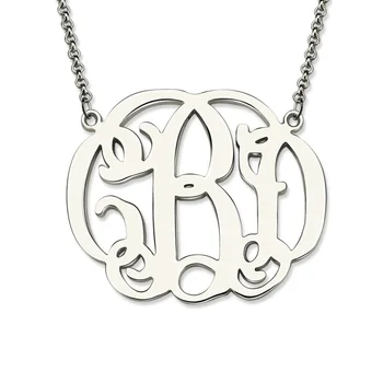 

AILIN 925 Sterling Silver Personalized Monogram Letter Necklace For Women Men Custom Pendant Wedding Jewelry Christmas Gift 2020