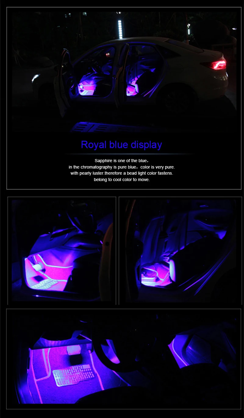 12 В, автомобильный RGB светодиодный светильник, Светодиодная лента, светильник s цветов для стайлинга автомобилей, декоративные атмосферные лампы, автомобильный интерьерный светильник с пультом дистанционного управления