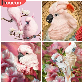 

HUACAN 5D DIY Full Square Round Diamond Embroidery Parrot Cross Stitch Kit Diamond Painting Animal Rhinestones Art