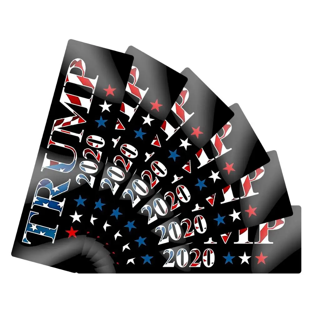 

10Pcs Black Donald Trump 2020 Bumper Sticker 2020 Keep America Great President and 4 types Notebook Sticker as picture CA