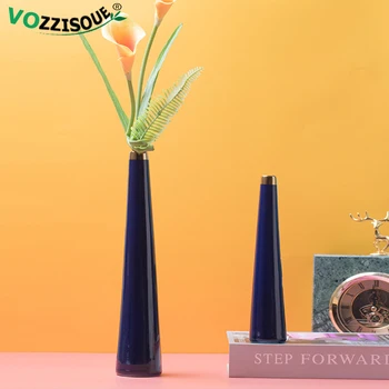 

Creative Luxury Vase Hydroponic Plant Small Mouth Cylinder Vase Nordic Style Vase Decoration Home Livingroom Gold Home Decor