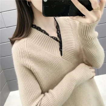 

2019 Cardigan Feminino Poncho Cotton Half 9278 Real Photo New Lace Chicken Heart Pullover Thickened Sweater Women's Six 55