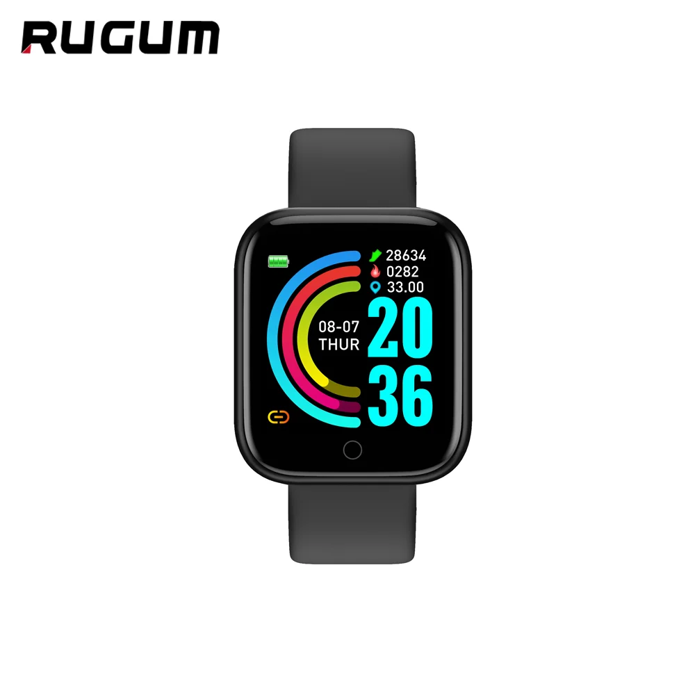 Смарт часы Rugum Y68 с пульсометром IP67 водонепроницаемые монитором кровяного