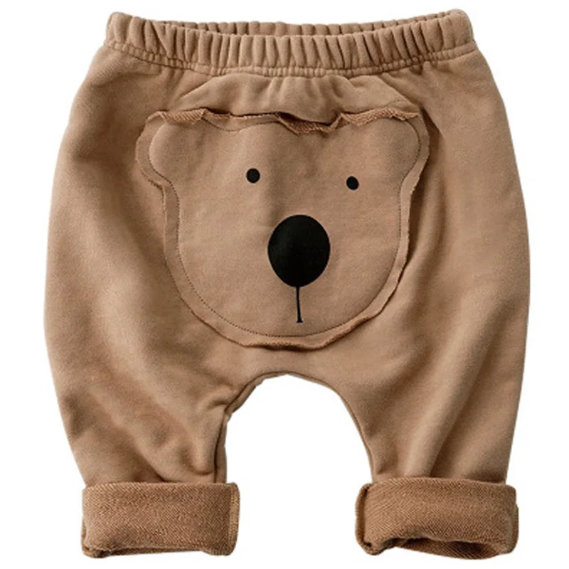A Cute Cartoon Stickers Baby Pants Animal Print Trousers Boys Casual Long Pants - Цвет: A