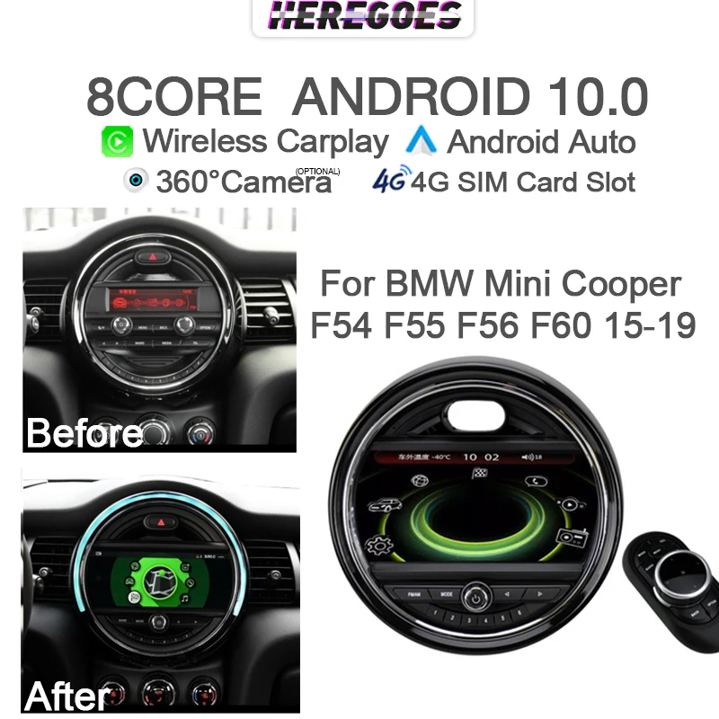 

4G + Wifi Android 10,0 автомобильный радиоприемник, мультимедийный видеоплеер для BMW Mini Cooper F54 F55 F56 F60 2014-2020, навигация GPS, аудио DSP