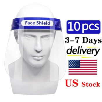

Fast Delivery US Stock 10 Pcs Full Face Shield Anti yes Face Shield Mouth Mask Filt