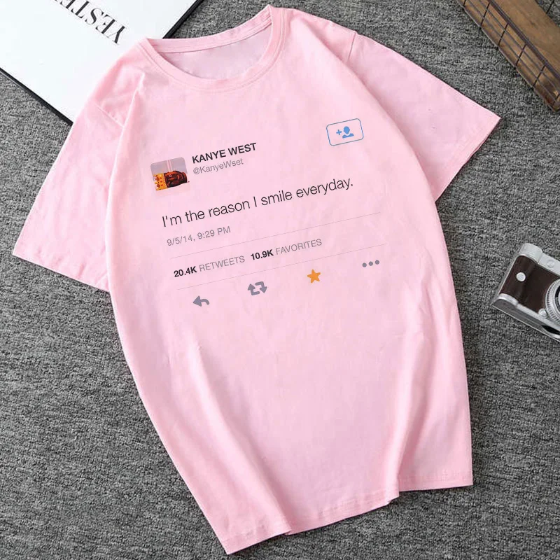 Tumblr гранж эстетика Новое поступление модные повседневные футболки с принтом Harajuku женская одежда свободная уличная одежда - Цвет: 2646-fen