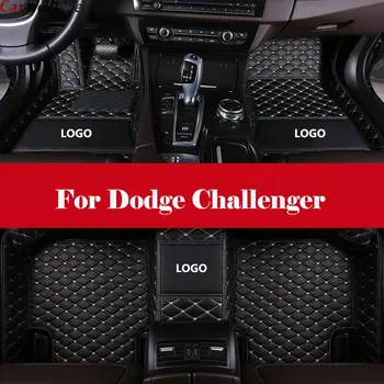 

Leather Floor Mat All Weather Full Set Trimmable Heavy Duty Interior Car Carpet Floor Mat For Dodge Challenger