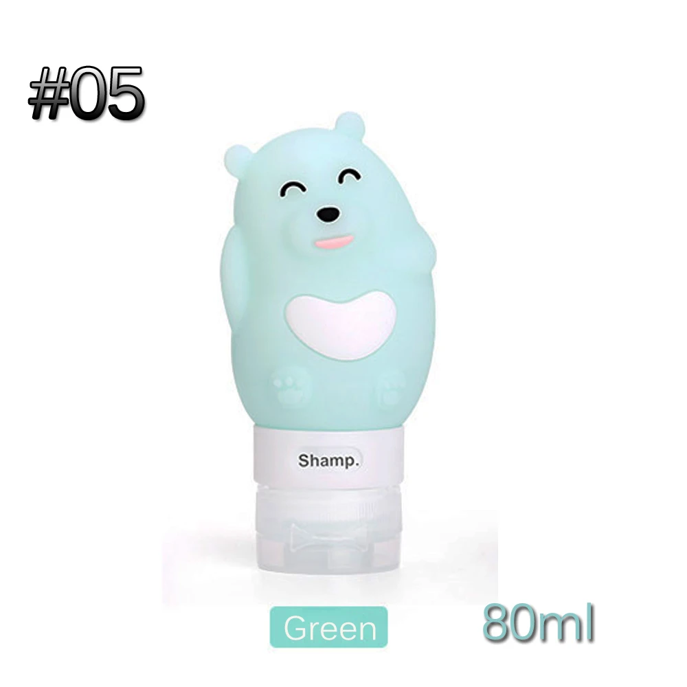 Type2-80ml green 60/80/90 мл Еда из пищевого силикона бутылки косметический шампунь для геля и лосьона для душа суб-розлива трубка мило путешествия Squeeze пустая бутылка - Цвет: Type2-80ml green
