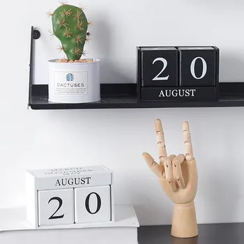 

Cutelife Nordic Wooden Letters Home decoration Living Room Decoration Wooden Perpetual Calendar 4 Colors Table Teen Room Decor
