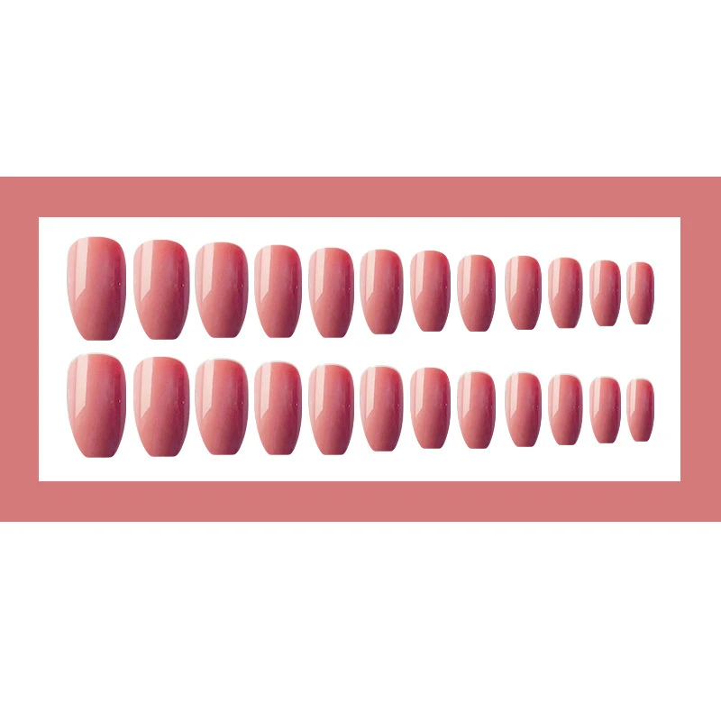 Nusx 24 шт. Длинные накладные ногти балерины предварительно дизайн розовый полное покрытие в форме гроба накладные ногти Красота дизайн ногтей наклейка с клеем FA058 - Цвет: 001