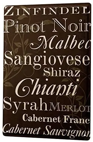 Bar Party Wall Decoration Wines red Wine List Decor Tin Sign 8x12 | Дом и сад