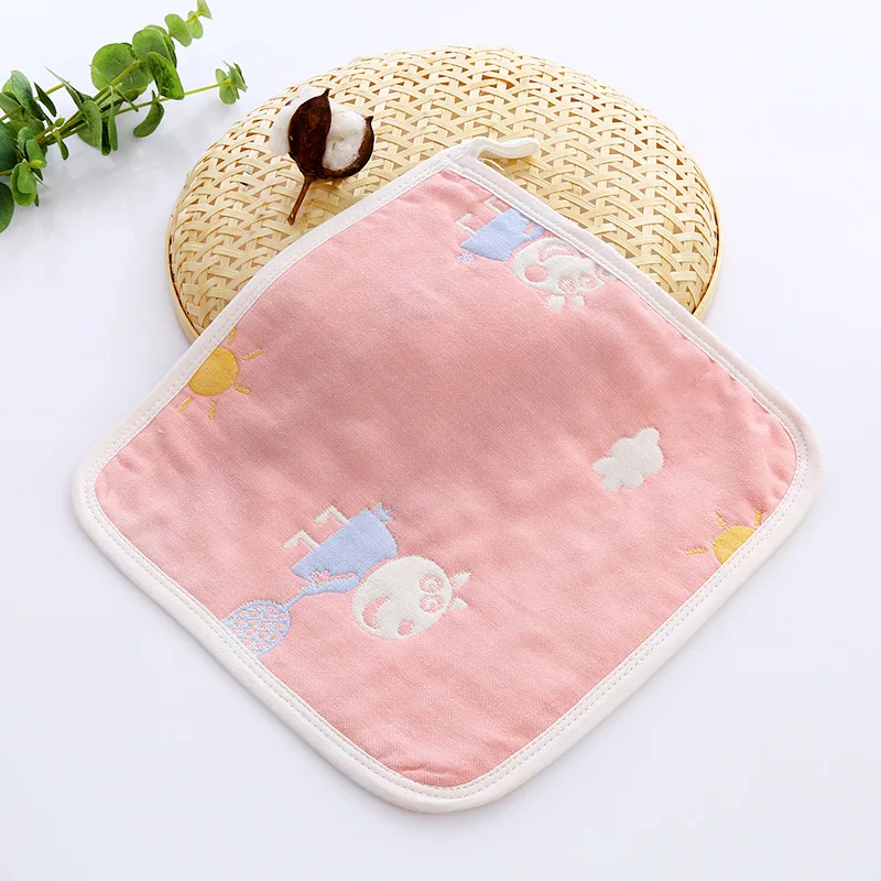  Six-layer Gauze Full Cotton Handkerchief Kindergarten CHILDREN'S Small Kerchief Infant Cotton Carto