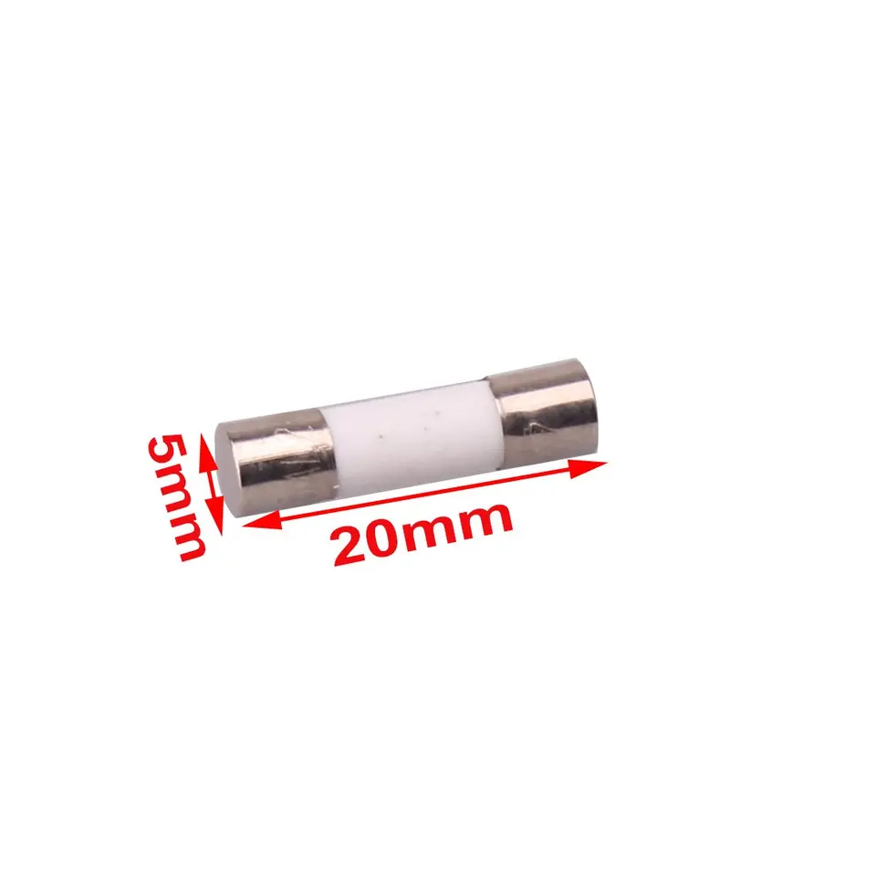 Electrosmart Pack Of 2 10 Amp T10A 250V 20mm X 5mm Ceramic Fuse - Time Delay/Time Lag/Slow Blow