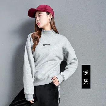 

Women's Fashion Slim Short Long Sleeve Pullover 2019 New gray