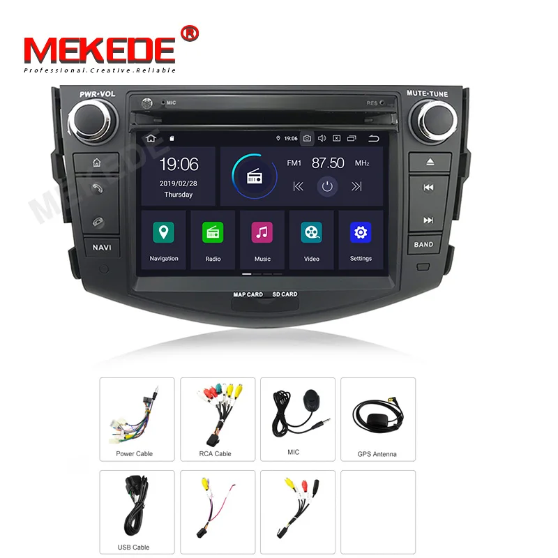 Top MEKEDE PX5 4+64G  android 9.0 car dvd gps navigation player For Toyota RAV4 Rav 4 2007-2011 car radio Multimedia stereo 8 core 4