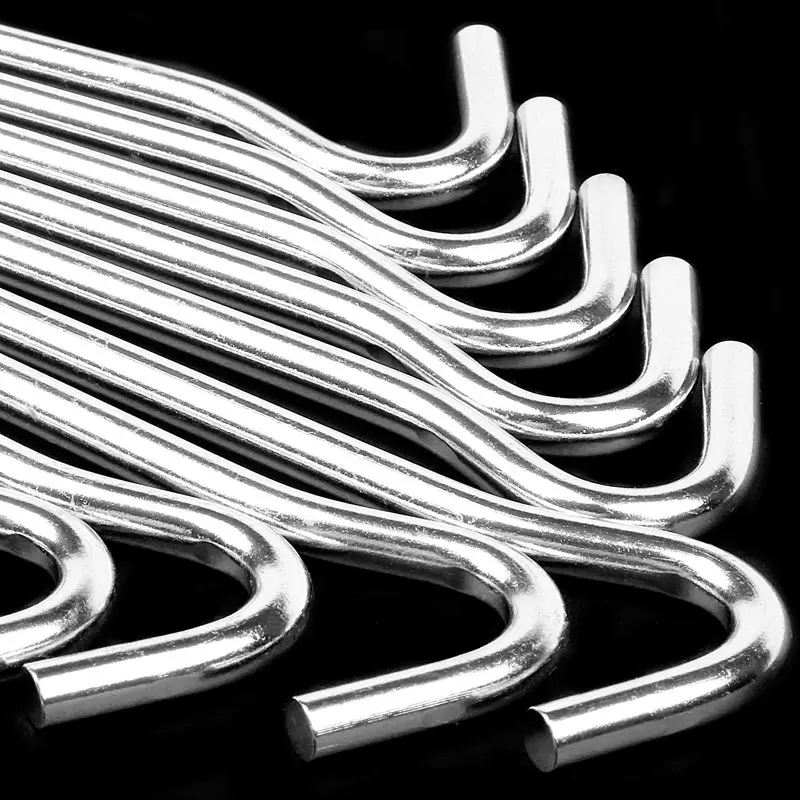 18cm long metal tent pegs heavy duty ground camping / gazebo / tent / awnings, 10 pegs