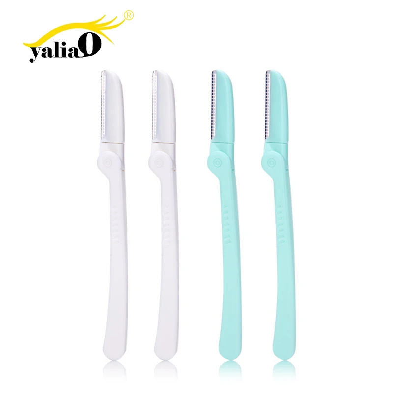 YALIAO 4pcs Folding Eyebrow Trimmer Face Hair Razors Foldable Design Eyebrow Shaver Woman Beauty High Quality Makeup Tools