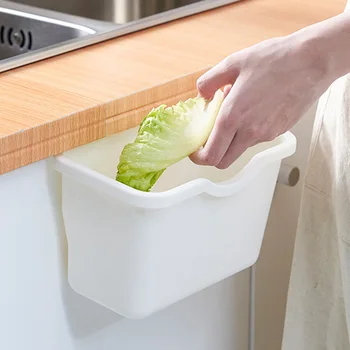 

Kitchen Cabinet Door Hanging White Trash Convenient Kitchen Waste Garbage Container Kitchen Tools Storage Container