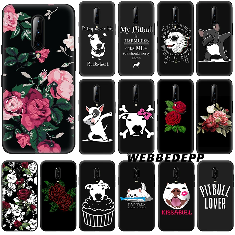 Pitbull Dog Flower Rose Soft Silicone Case for Oneplus One Plus 7 Pro 6t 6 5t 5 A5000 Phone Cover |