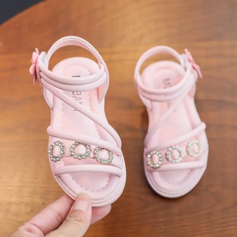 Children Girls Sandals Princess Shoes Summer Toddler Baby Cutting Breathable 
