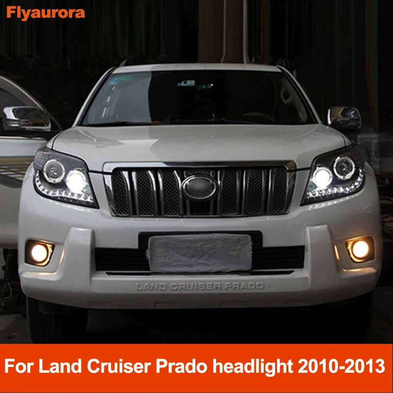 

Car Styling Head Lamp For Land Cruiser Prado led headlight 2010-2013 DRL Daytime Running Light Guide Bi-Xenon HID Accessories