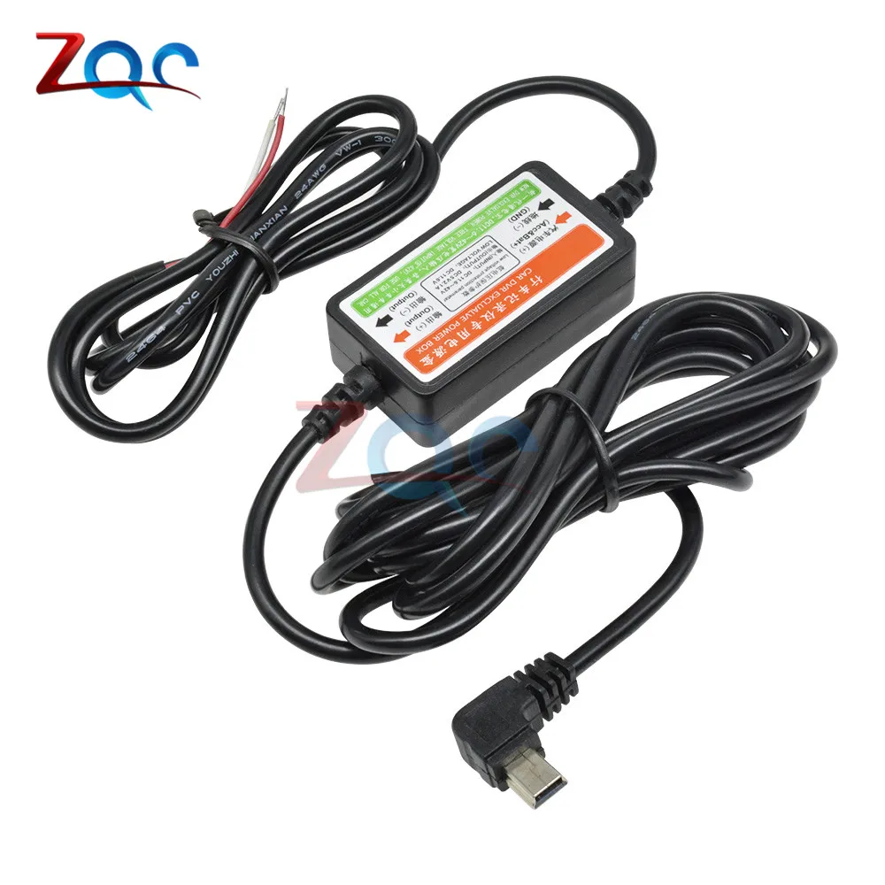 DC 12V до 5V правый угол мини USB зарядное устройство для автомобиля авто камера
