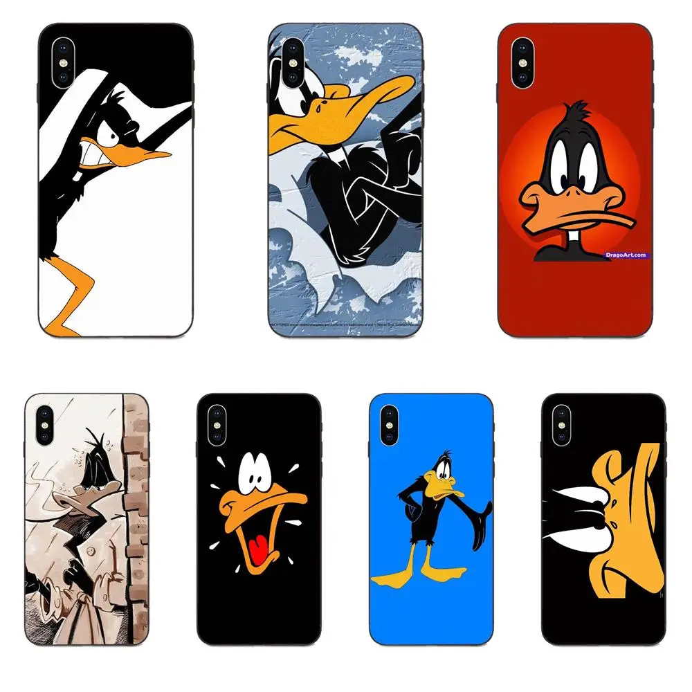 

Pattern Rubber TPU Soft Phone Cover Case Daffy Duck For Apple iPhone 4 4S 5 5S SE 6 6S 7 8 Plus X XS Max XR