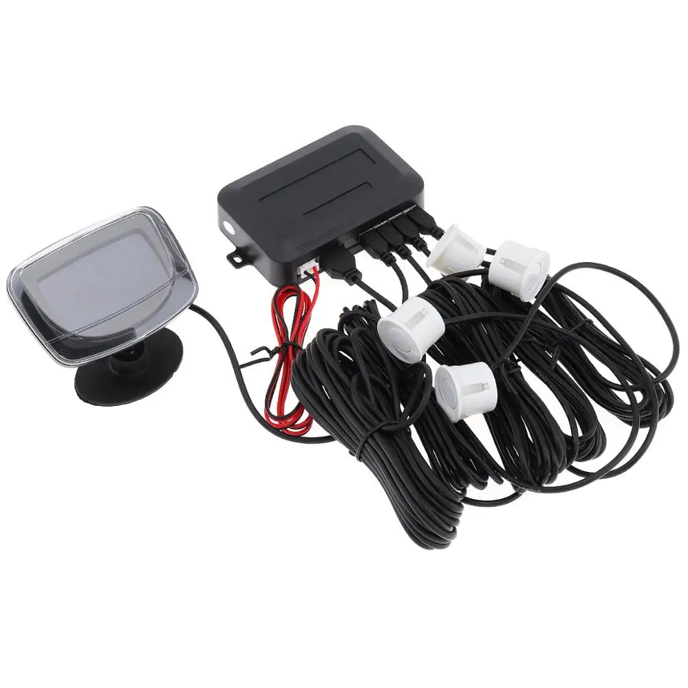 Baratos Sistema de Sensor de aparcamiento LED Universal para coche 4 sensores de copia de seguridad para coche sistema de Monitor doble CPU con alarma de aumento pantalla LCD