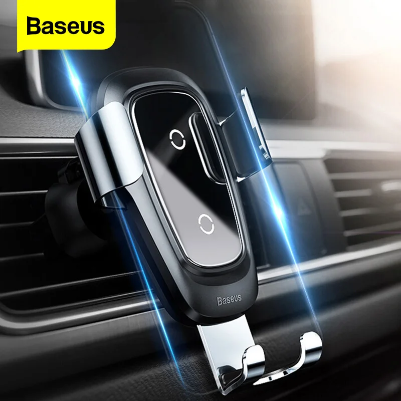 Basues Car Wireless Charger Gravity Phone Holder Auto Support 10W Fast Charging For iPhone 11 Samsung S20 plus Xiaomi | Автомобили и