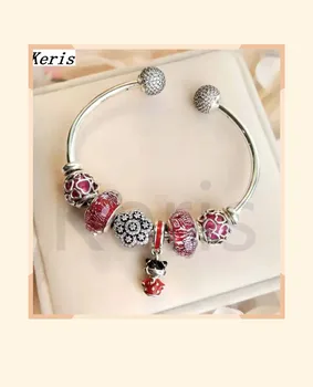 

High Quality 1:1 100% Silver New Year Red Glaze Girl Pendant String Bracelet Free Delivery