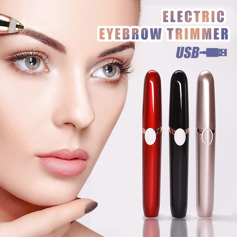 USB Electric Eyebrow Trimmer Makeup Painless Eye Brow Epilator Pens
