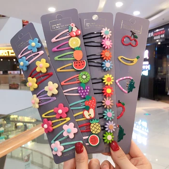 10/15 Pcs/Set Girls Cute Cartoon Animals Fruit 5 cm Hairpins Children Lovely Hair Clips Barrettes Headband Kids Hair Accessories 1