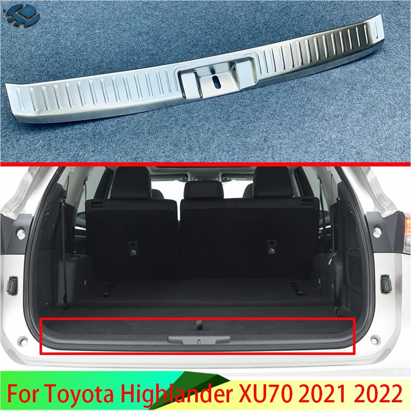

For Toyota Highlander XU70 2021 2022 Car Accessories Stainless Steel Rear Trunk Scuff Plate Door Sill Cover Molding Garnish