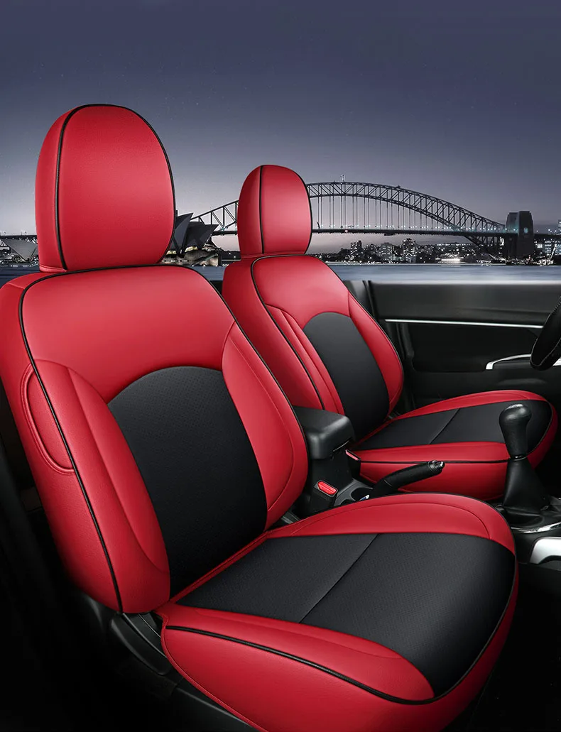 Чехлы для автомобильных сидений кожаные для mitsubishi ASX автомобильные чехлы для сидений для автомобилей наклейки на машины аксессуары автостайлинг
