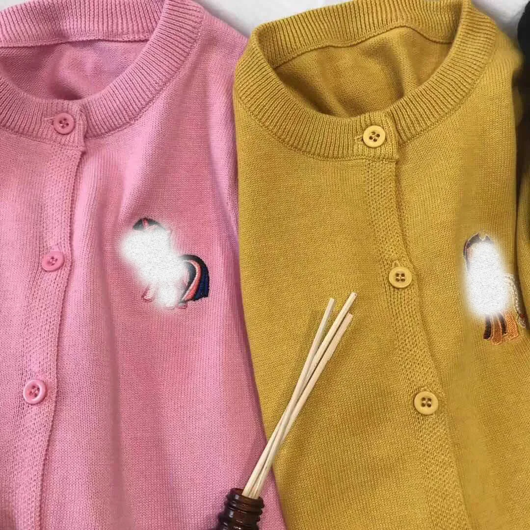 Стиль INS детская одежда мультфильм кардиган My Little вышитые Чистый хлопок Детский свитер