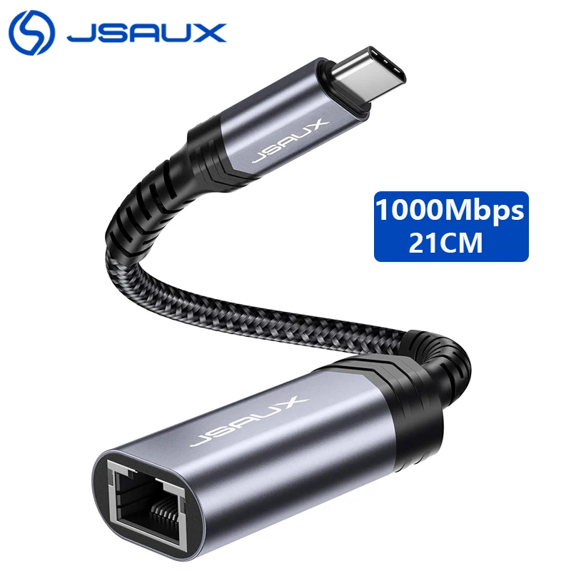 Jsaux кабель Переходник USB C Ethernet адаптер для RJ45 сетевой MacBook Pro 2020 Samsung Dell XPS Тип