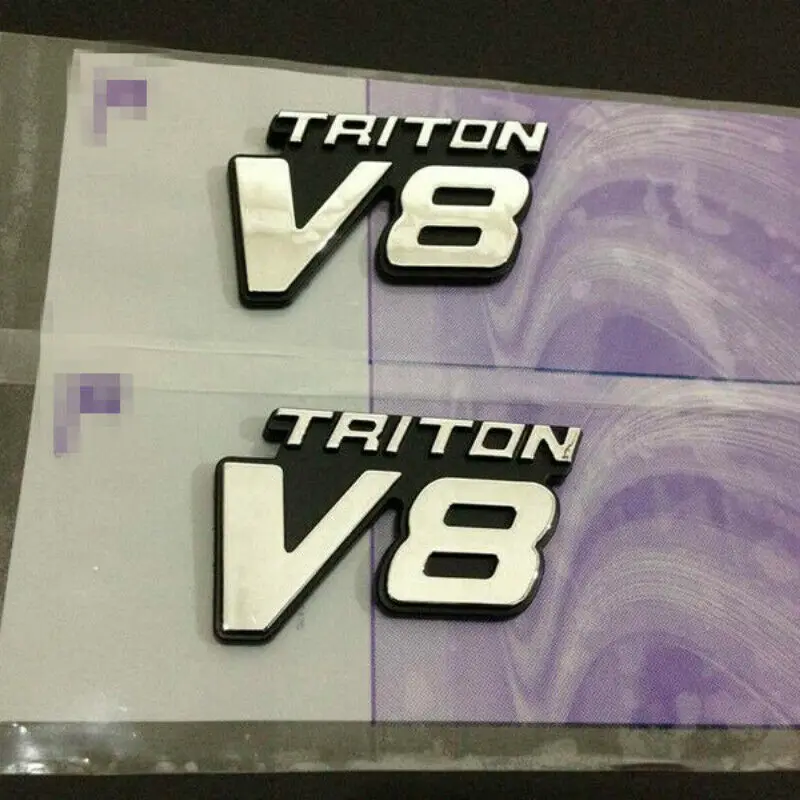 

2pcs 3D Badge V8 Trion Vintage Silver Chrome Car Emblems Decal Sticker F Series