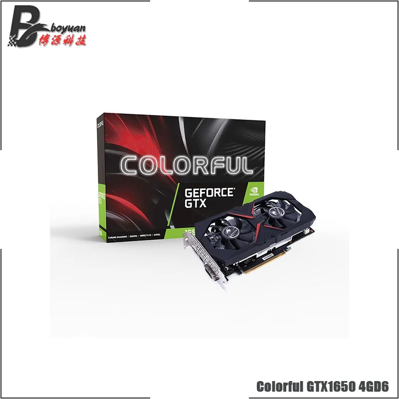 Colorful GeForce BATTLE AX GTX 1650 4GDDR6 GTX 1650 12nm 4G GDDR6 128bit  Support AMD Intel Desktop CPU MotherboardNEW video card in computer