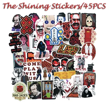 

45pcs Film Flash Stickers For Suitcase Satchel Schoolbag Book Bag Pencil Box Folder Phone Laptop Travel Luggage Cool Decals