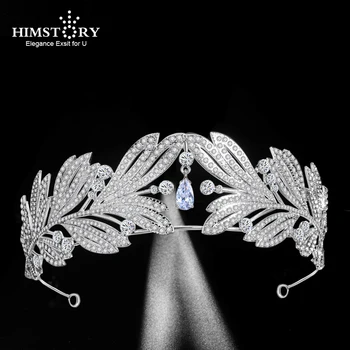 

HIMSTORY AAA Rhinestone Crown for Royal Queen Bridal Tiaras Crowns Princess Diadem Headband Wedding Hair Jewelry