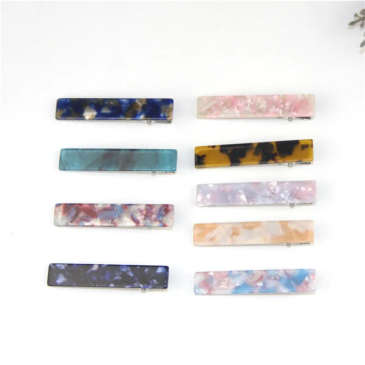 

Fashion simple wild Acetic Acid Stone Hairpin Colorful Barrettes Hair Clips Women Hairclip Girls Heaswear Hair Accessories