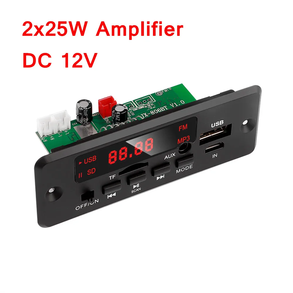 Kebidu DC12V 2 × 25ワットアンプMP3デコーダボードbluetooth V5.0車MP3プレーヤーusb記録モジュールfm auxラジオスピーカー|HiFi Players| - AliExpress Kebidu DC12V 2 × 25ワットアンプMP3デコーダボードbluetooth V5.0車MP3プレーヤーusb記録モジュールfm auxラジオスピーカー|HiFi Players| - AliExpress