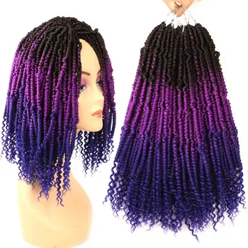 

DAIRESS 12" Black Purple Blue Fluffy Bomb Twist Crochet Hair Afro Kinky Curly Spring Twist Hair Crochet Briads Hair Extensions