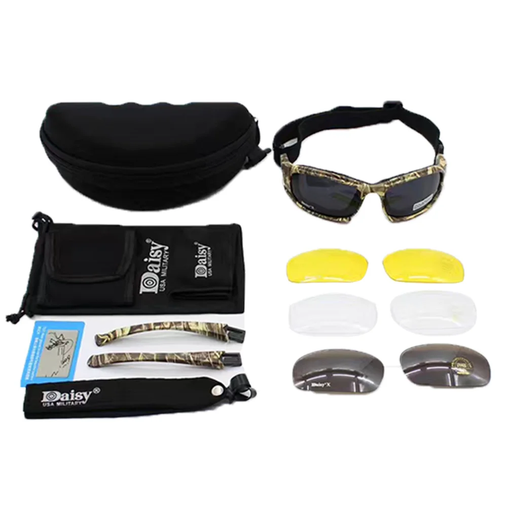 Photochromic Tactical polarized sunglasses C5 glasses Kit War Game shooting goggles Outdoor 2