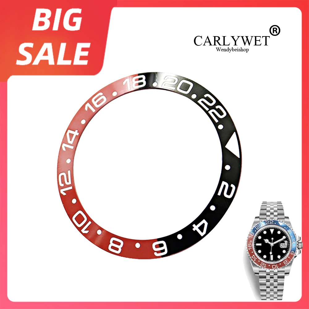 

CARLYWET High Quality Repair Tools GRADE Black/Red Replacement Ceramic Bezel Insert For Rolex Watch GMT-Master II 116710B Batman